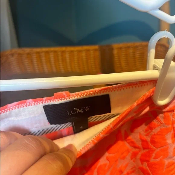 J.‎ Crew Coral Patterned High Waist Shorts with added Ruffle Hem - Picture 3 of 4